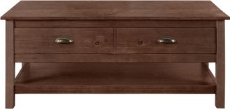 HOME AFFAIRE Couchtisch »Schröder« mit 2 Schubladen und 1 Einlegeboden, aus massivem Kiefernholz