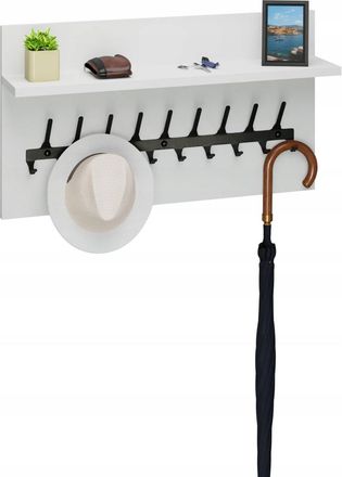 OEM Percha Loft De 70 Cm - Blanco Y Negro, S&oacute;lida Y Elegante