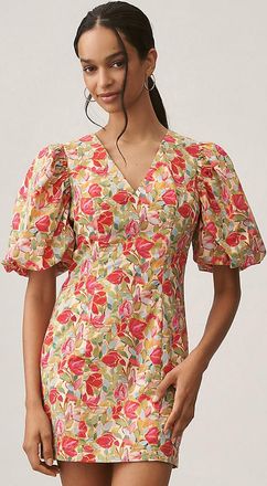 endless rose V-Neck Puff-Sleeve Mini Dress