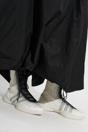 Yohji Yamamoto Regu Embriodery Hi Shoes, Womens, White