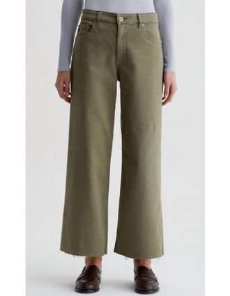 AG - Adriano Goldschmied Saige Mid Rise Wide Leg Crop Jeans In Rosemary