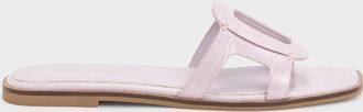 Charles & Keith Easley Croc-Effect Cut-Out Slide Sandals