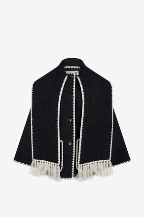 Toteme Weite Wolljacke Embroidered Scarf