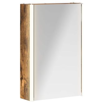 vidaXL Armario Con Espejo De Ba&ntilde;o Roble Ahumado 33 X 11,5 X 50 Cm Vidaxl