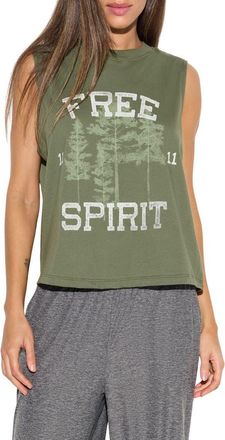 Spiritual Gangster Free Spirit Vibe Tank in Hunter Green at Nordstrom, Size X-Small