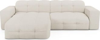Sia Home Sof&aacute; cama izquierdo 5 plazas boucl&eacute; crema 230 cm