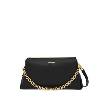 Ferragamo Cross Body Bags, female, Black, Size: ONE SIZE Gancini Mini Bag