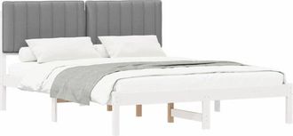 vidaXL Estructura De Cama Con Cabecera Tapizada Gris Claro Vidaxl