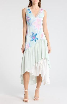 Desigual Sleeveless High-Low Shift Dress in Light Blue at Nordstrom Rack, Size X-Small