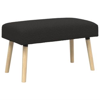 vidaXL Banco Liso Negro 80 X 40 X 46 Cm Boucl&eacute; Vidaxl