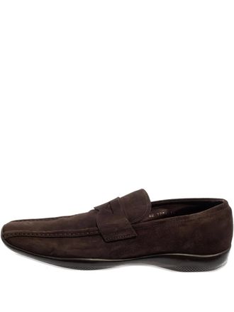 Prada 2023 suede loafers - Brown
