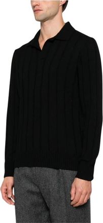 Gran Sasso Polo con cuello en V - Knitwear - Hombre - Negro - L