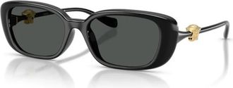 Versace Rechthoekige Zonnebril - Dames - Zonnebrillen - Zwart - 56 MM - Accessoires