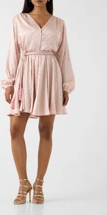 Marciano Hadil Logo Monogram V-Neck Minidress in Medium Pink at Nordstrom, Size 44
