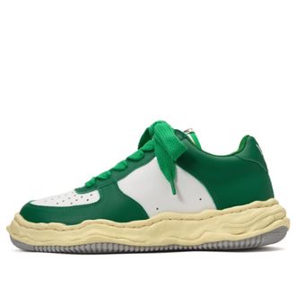 Miharayasuhiro WAYNE VL OG Sole Leather Low-top Sneaker White Green A09FW730-WHTGRN
