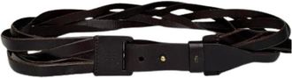 Gucci Pre-owned Vintage Gevlochten Riem - Dames - Vintage Accessoires - Bruin - ONE Size - Leer - Vintage