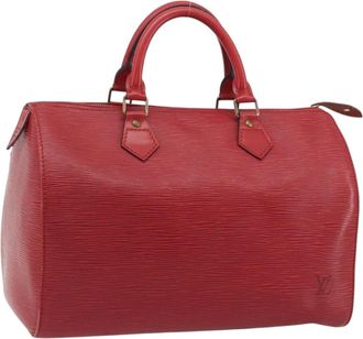 Louis Vuitton Speedy Epi Leather Red Leather Handbag (Pre-Owned)