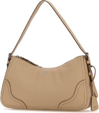 Prada Womens Beige Leather Shoulder Bag Sabbia Borse A Mano