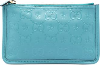 Gucci Pre-owned Gucci GG Star Embossed Leather Pouch with Chain Ladies 678679 527066
