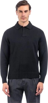 FILIPPO DE LAURENTIIS Skipper Polo - Heren - V-hals truien - Blauw - L - Wol - Truien & Vesten