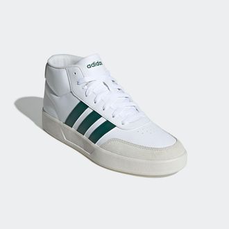 adidas Sneaker ADIDAS SPORTSWEAR BREAKNET MID, Herren, Gr. 44,5, weiss (cloud wei&szlig;, collegiate gr&uuml;n, core wei&szlig;), Leder, Synthetik, Schuhe Sneaker