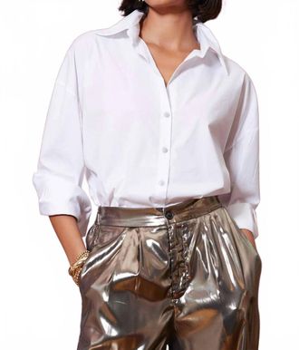 Bishop + Young Womens Leigh Poplin Top In White