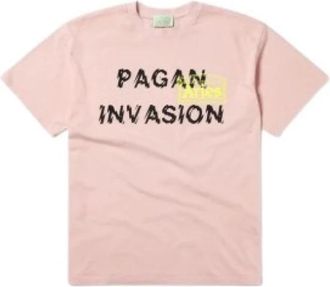 Aries Pagan Invasion T-Shirt - Heren - T-shirts - Roze - M - Katoen - Tops