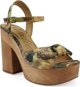 Candie's Knotted Platform Sandal in Yellow Fab at Nordstrom, Size 10