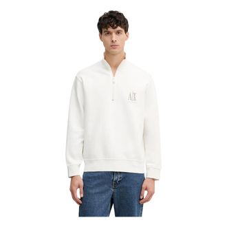 A|X Armani Exchange Sudadera con media cremallera - Sweatshirts & Hoodies - Hombre - Blanco - 2XL