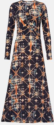 Ulla Johnson Abito midi Naia in jersey con stampa