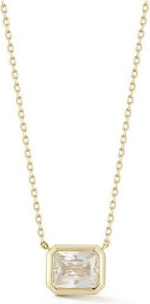 Glaze Jewelry 14K Gold Plated Silver Rectangle Solitaire Pendant Necklace at Nordstrom Rack