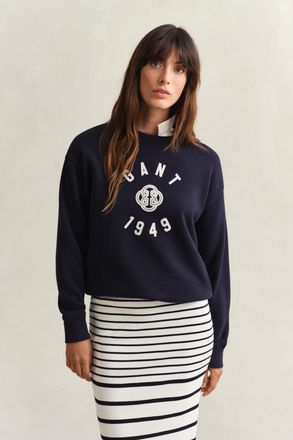 GANT Women Graphic Crew Neck Sweatshirt (XXL) EVENING BLUE