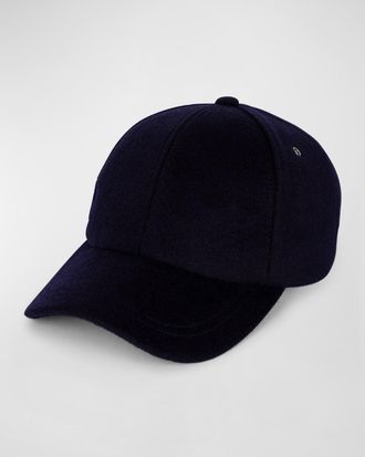 Paul Smith Mens Wool Baseball Cap with Signature Trim