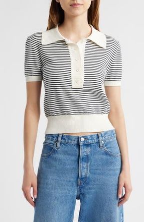 Frame Denim The Graduate Stripe Polo Sweater in Navy Multi at Nordstrom Rack, Size Xx-Small