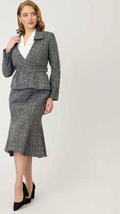 Unique Vintage Tweed Tina Trumpet Skirt in Grey Tweed at Nordstrom, Size Medium
