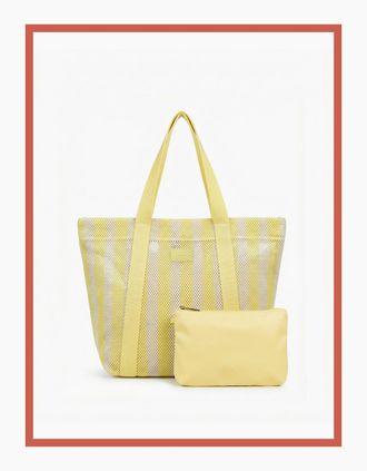 Nooki Design Womens Hackney Stripe Shopper - Lemon Mix - Yellow - Size: ONE