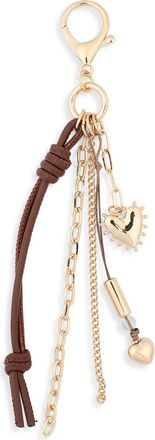 Leith Heart Cord Bag Charm in Brown Multi- Gold at Nordstrom Rack