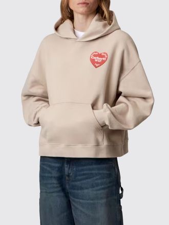Carhartt Work in Progress Felpa oversize in jersey di cotone con cappuccio e stampa cuori