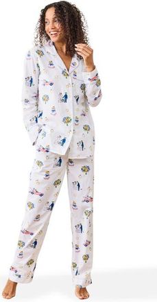 Printfresh Long PJ Set in Cloud at Nordstrom, Size X-Small