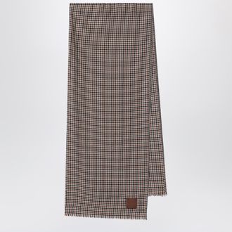 Max Mara Stola beige motivo Vichy in lana
