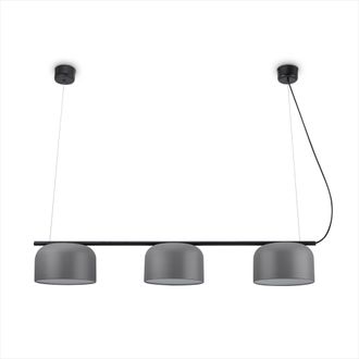 Paco Home Luminarias Led Suspensi&oacute;n Pie Techo Decoraci&oacute;n Sal&oacute;n Lectura Despacho E27 Negro, Pendelleuchte 3-flammig - Grau (de) - Paco Home