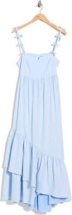 Cinq &agrave; Sept Bailey Linen & Cotton Blend Midi Sundress in Blue Hydrangea at Nordstrom Rack, Size 10