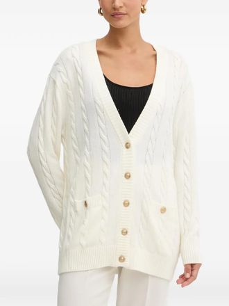 Guess Co cable-knit button cardigan - White