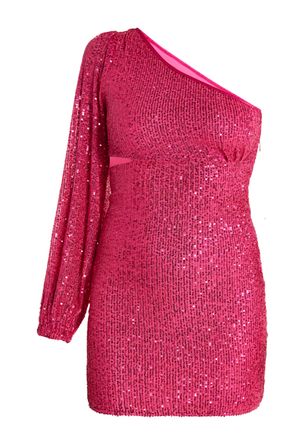 Faina Mini-jurk met &eacute;&eacute;n schouder Dames roze