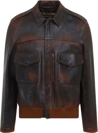 Golden Goose Flap-pockets Leather Jacket