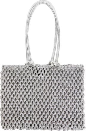 Clare Vivier Sandy Woven Market Tote in Silver at Nordstrom