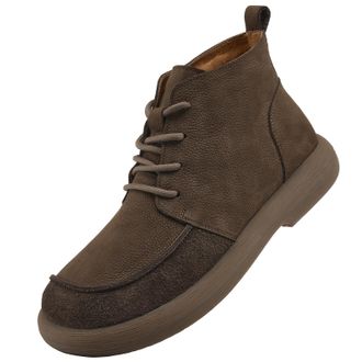 Generic Mens Winter Snow Boots Water Resistant Warm Anti Slip Work Ankle Boots Casual Comfortable Outdoor Hiking Trekking Chukka Boot (Grey,7.5)