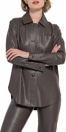 Lyssé Womens Amara Vegan Leather Overshirt In Rich Cocoa