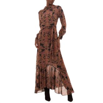 Misa Jill Maxi Dress In Studded Flora Chiffon