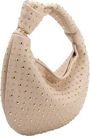 Melie Bianco Brigitte Studded Shoulder Bag In Nude